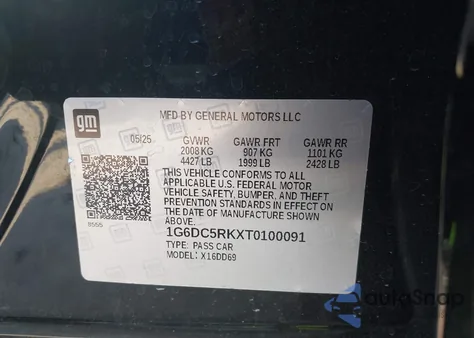 2026 Cadillac Ct4 Sport Rwd z USA, uszkodzony, nr VIN 1G6DC5RKXT0100091